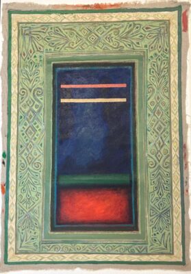 Asad Azi, Red over Blue, 2025